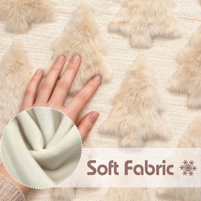 ONFAON Christmas Decorations -Christmas Pillow Covers 18 x 18 Inches Set of 2,Soft Plush Faux Fur Wool Beige Xmas Tree Throw Pillow Cases Winter Holiday Decor for Sofa Living Room - Image 3